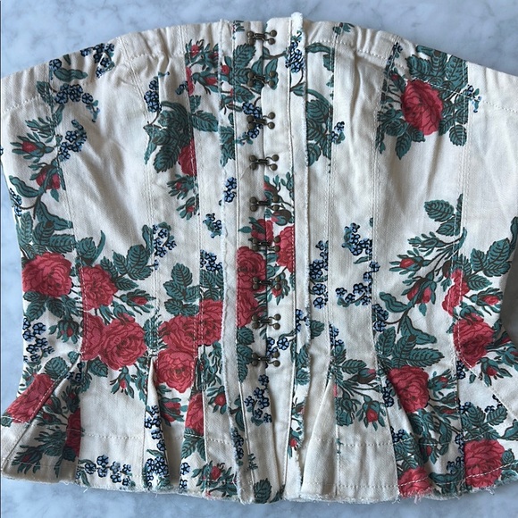 Free People Floral Strapless Corset Top XS - Picture 4 of 7